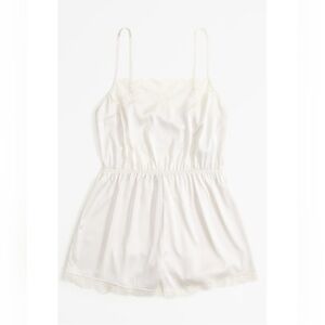 Abercrombie Satin and Lace Cream Romper
